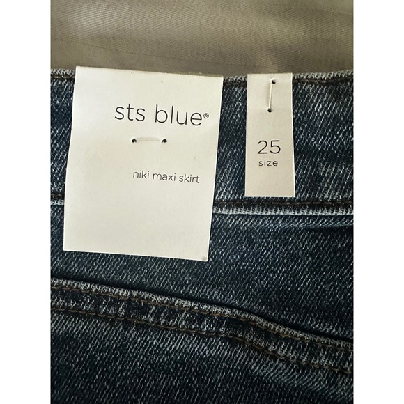 STS Blue Niki Maxi Pencil Skirt Dark Wash Denim Size 25 - Picture 5 of 8